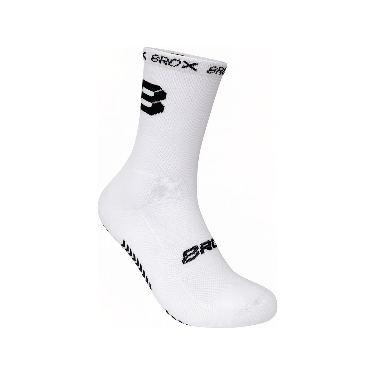 8ROX Performance Grip Socks - White - side view