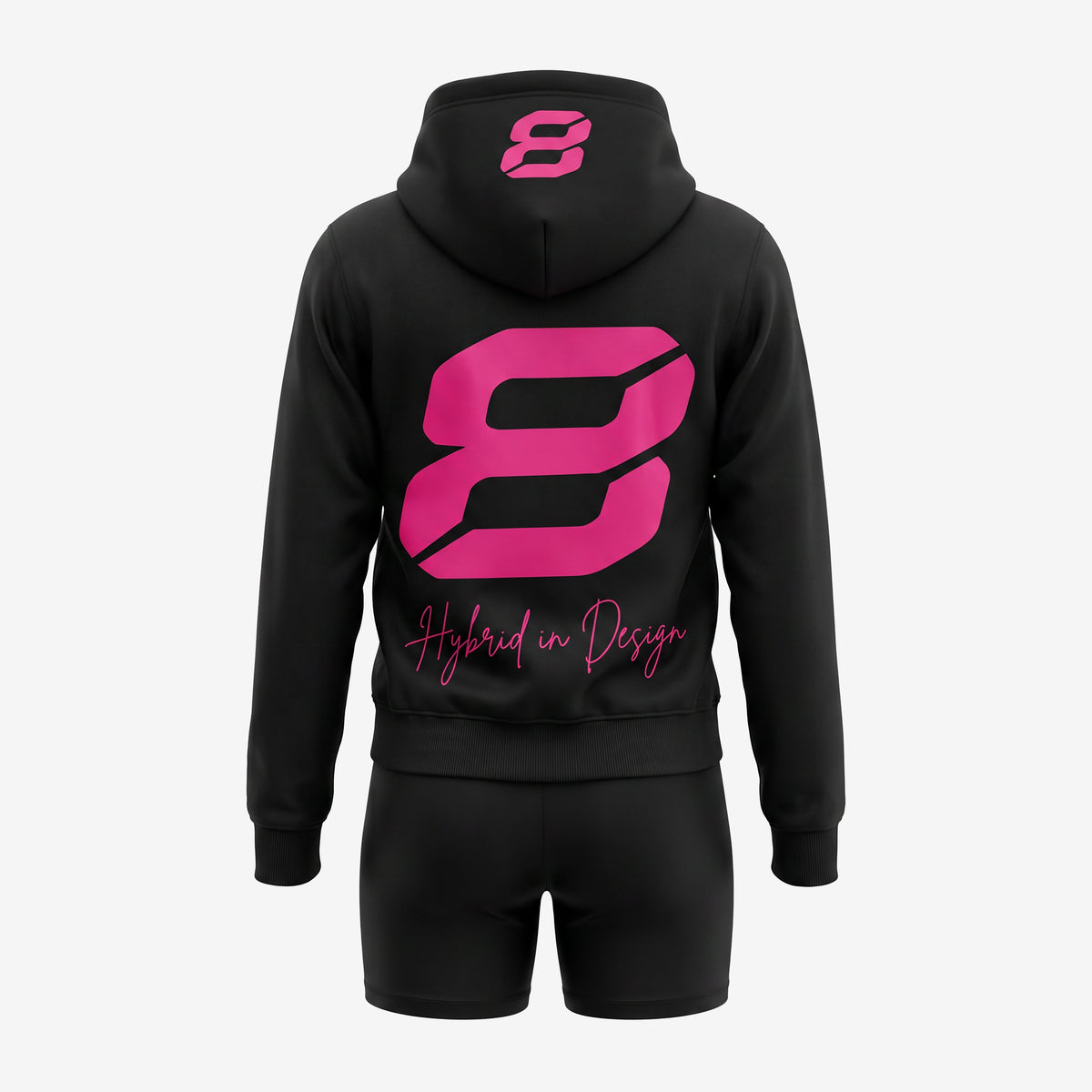 Ladies Big 8 Performance Hoodie - Black / Pink