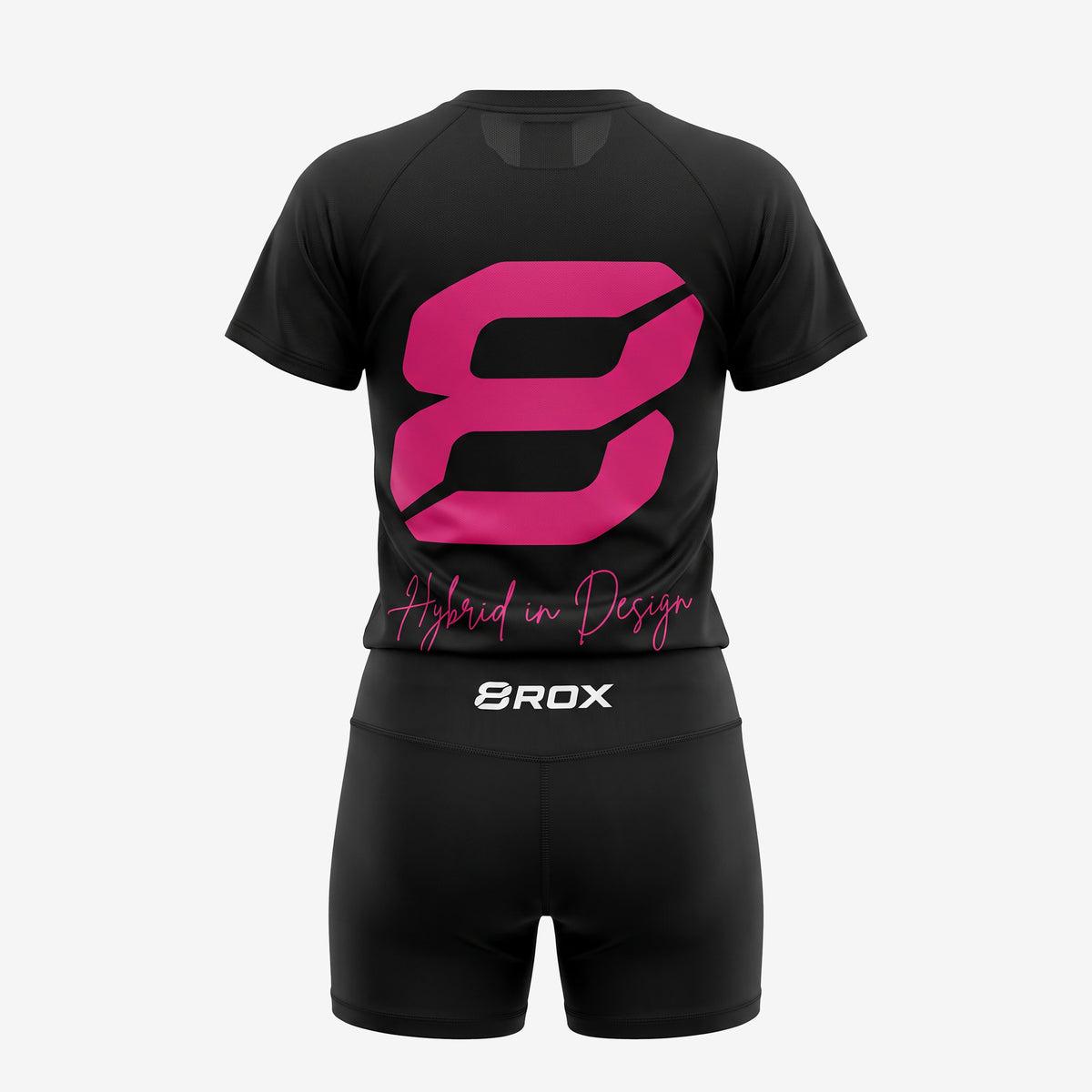 Ladies Big 8 Performance Tee - Black / Pink - view 2